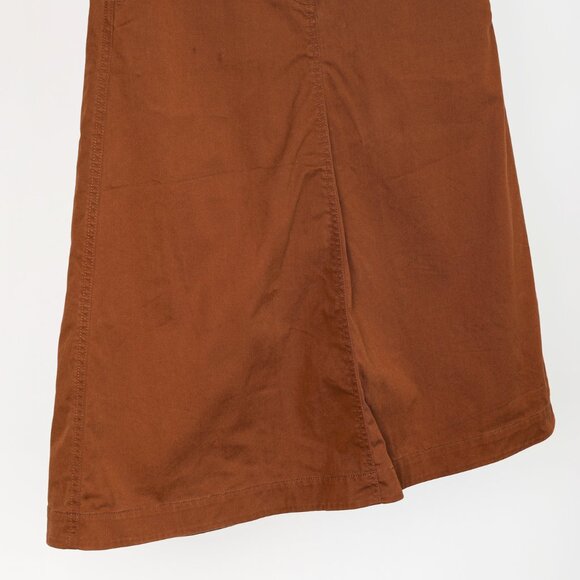 Tibi Cococa Brown Organic Cotton Twill Maxi Aline Skirt - Picture 6 of 11